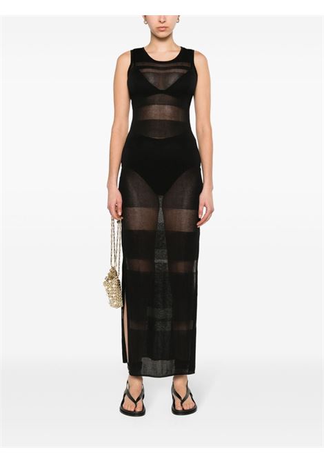 Black Sea Breeze sheer-knit maxi dress - women LOUISA BALLOU | 1141330999
